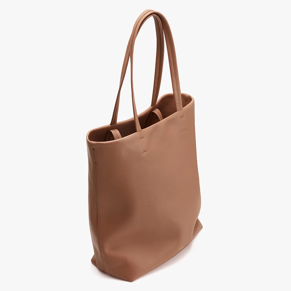 Cuyana Tall Large Leather Tote Bag in Cognac Brown - Picture 5 of 13